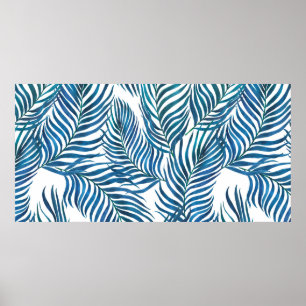 Poster Aquarelle peinture sans faille motif avec tropical