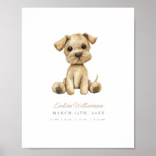 Poster Aquarelle personnalisable Puppy Nursery Détails de