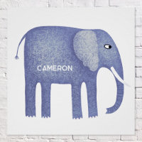 Aquarelle personnalisée Blue Elephant