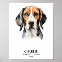 Aquarelle personnalisée de Beagle