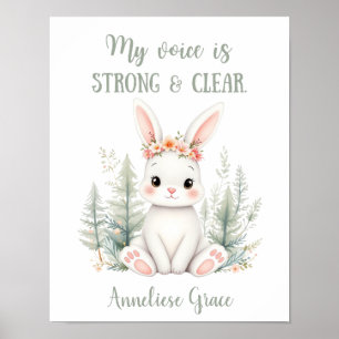 Poster Aquarelle personnalisée Rabbit Bois Bois Pépinière