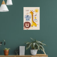 Aquarelle personnalisée Safari Animaux