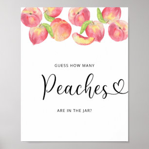 Poster Aquarelle petite pêche deviner combien de pêches