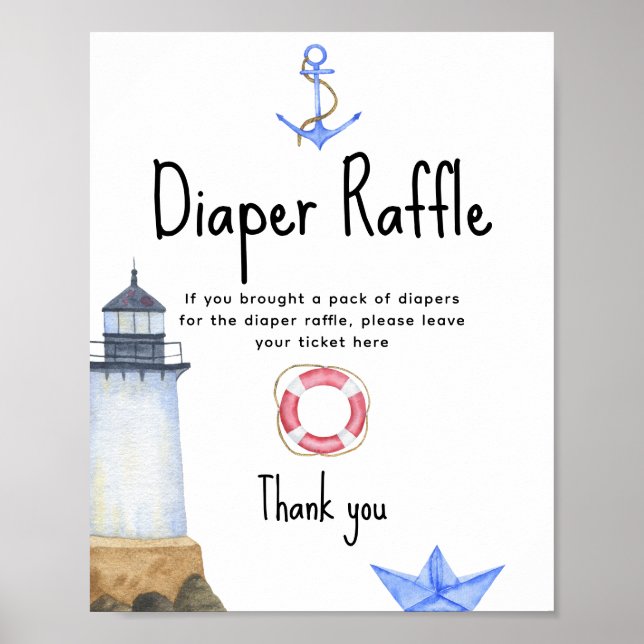 Poster Aquarelle phare - Jeu de Déchets (Devant)
