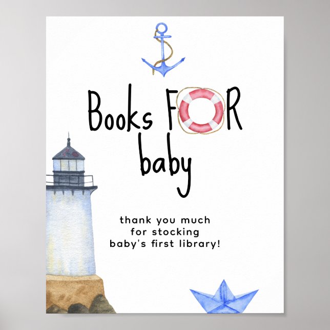 Poster Aquarelle phare - Livres pour bébé (Devant)