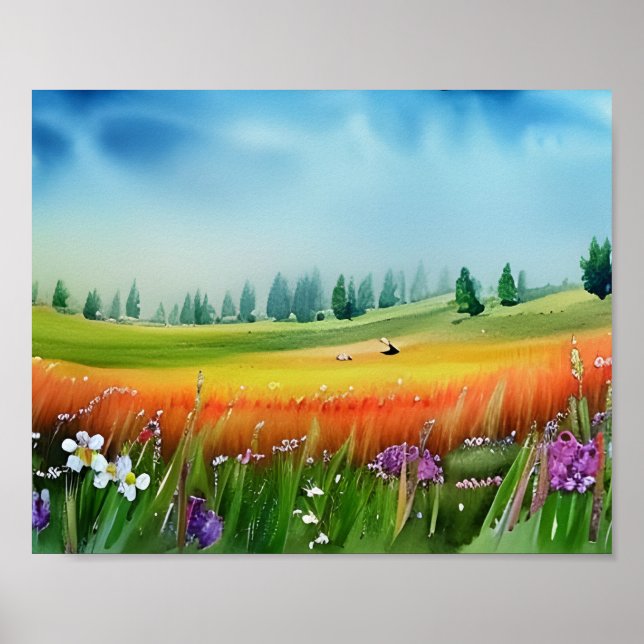Poster Aquarelle pittoresque (Devant)