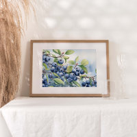 Aquarelle Plante Fruit bleuet Imprimer