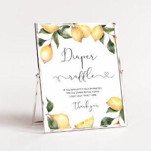 Poster Aquarelle Plaque de tombole citron