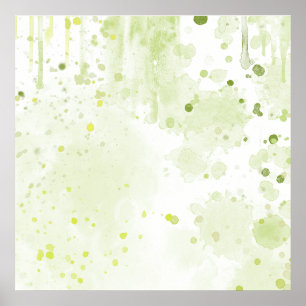 Poster Aquarelle Plaques Vert et Sage