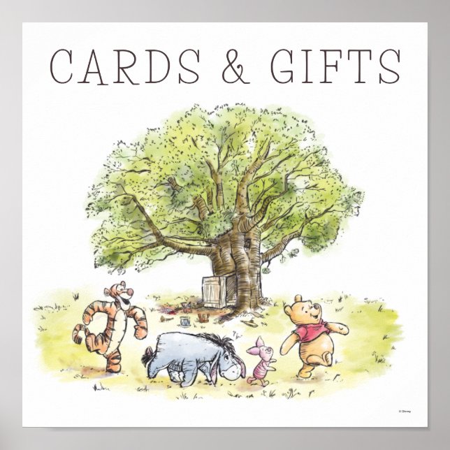 Poster Aquarelle Pooh & Pals | Cadeaux et cartes (Devant)