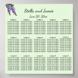 Poster Aquarelle Purple Wisteria Plan de siège