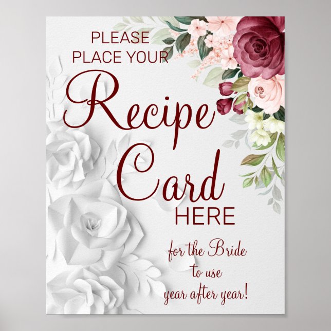 Poster Aquarelle Recette Cartes signe du jeu de douche nu (Devant)