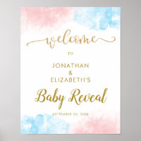 Aquarelle rose bleu Parties scintillant Révélation