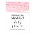 Aquarelle rose Blush & Gold Baby shower Bienvenue