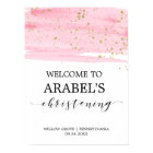 Aquarelle rose Blush & Gold Christing Bienvenue