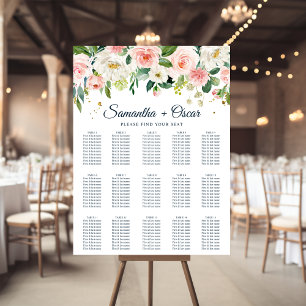 Poster Aquarelle rose moderne Beauté Fleurs et gouttes d'