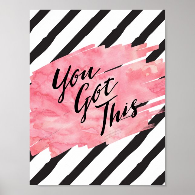 Poster Aquarelle rose noireVous Avez Ce (Devant)