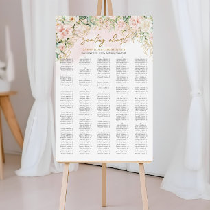 Poster Aquarelle rose pâle roses eucalyptus Alphabétique