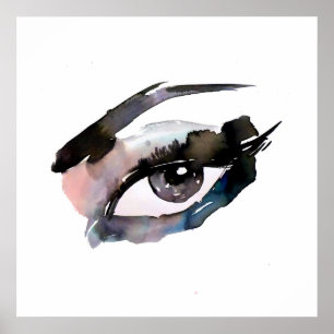 Poster Aquarelle rose pourpre éclate la marque de maquill