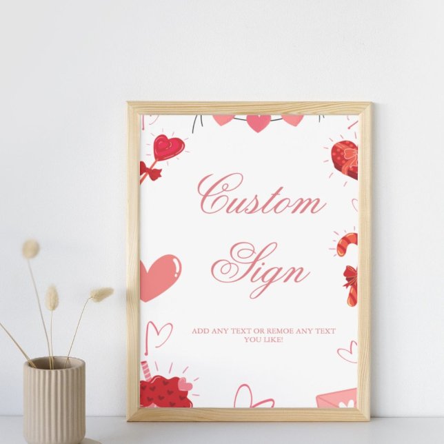 Poster Aquarelle rose valentine coeur personnalisé (Créateur téléchargé)