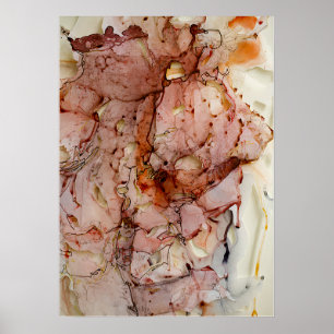 Poster Aquarelle rose vintage