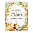 Aquarelle rustique Bois Animaux Bienvenue