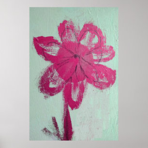 Poster Aquarelle rustique rose pâle