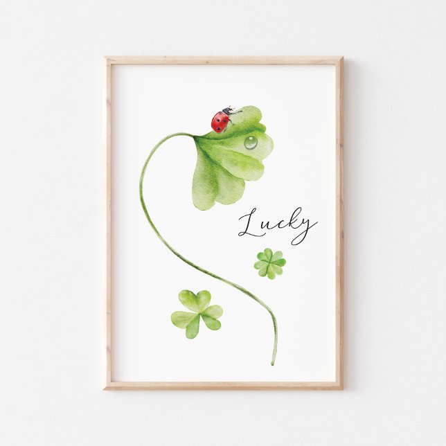 Poster Aquarelle Shamrock Lucky (Créateur téléchargé)