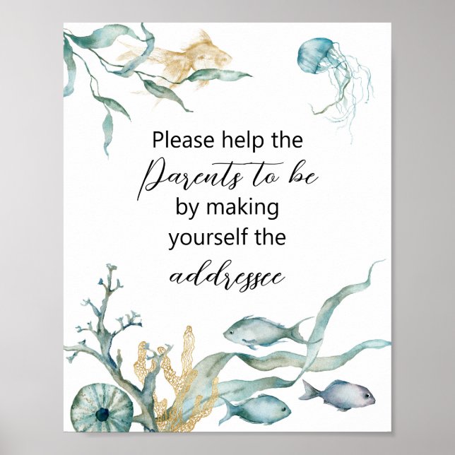 Poster Aquarelle sous la mer Jellyfish (Devant)