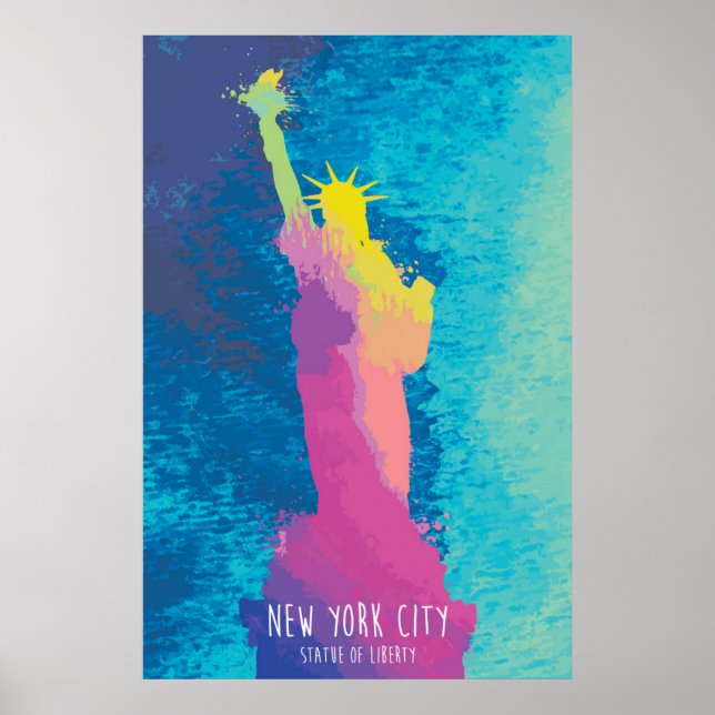 Poster Aquarelle Statue de la Liberté (Devant)
