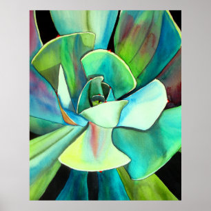 Poster Aquarelle succulente peinture botanique art plante