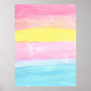 Poster Aquarelle Sunset Horizon Abstraite