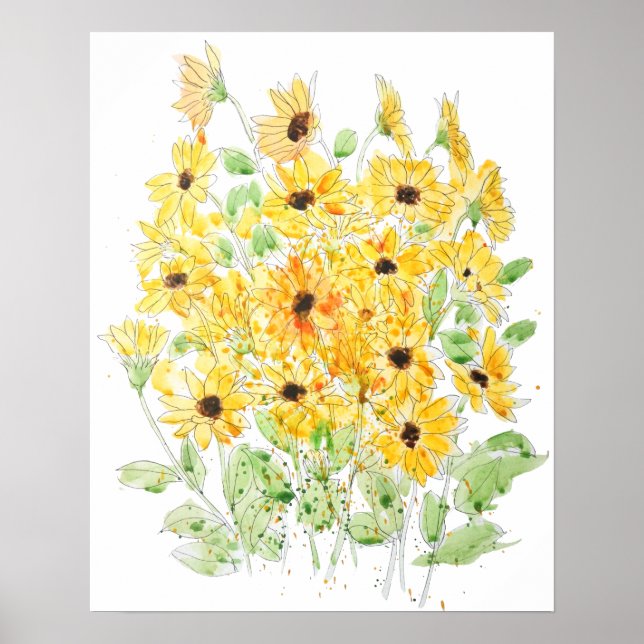 Poster aquarelle Susan aux yeux noirs (Devant)