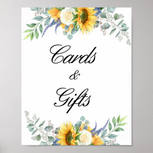Poster aquarelle tournesol mariage cartes & cadeaux signe