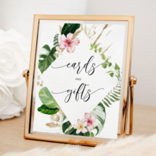 Poster Aquarelle tropicale Monstera Cartes et cadeaux