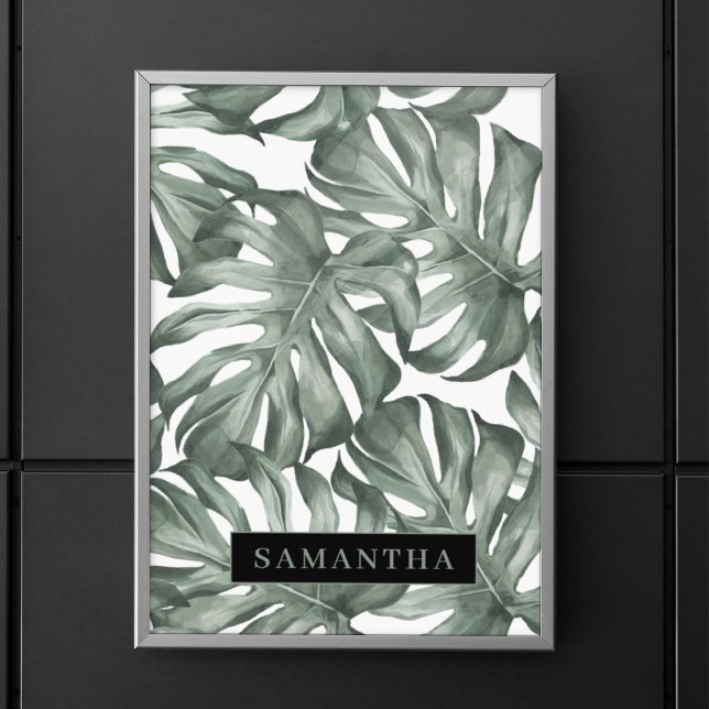 Poster Aquarelle tropicale Oasis moderne Feuille Motif (Créateur téléchargé)