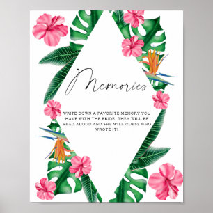 Poster Aquarelle tropicale - souvenirs avec la mariée
