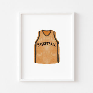 Poster Aquarelle uniforme de basket vintage