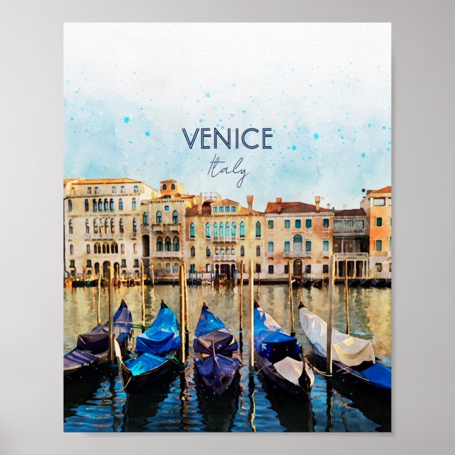 Poster Aquarelle VENEZIA VENICE - Italie souvenir de voya (Devant)