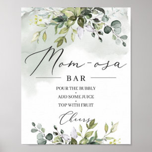 Poster Aquarelle verdure feuillage boho maman-osa bar