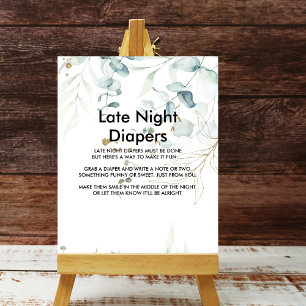 Poster Aquarelle Vert & Or Late Nuit Dépouille Signal