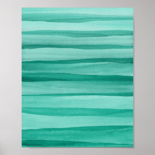 Poster Aquarelle verte Abstraite