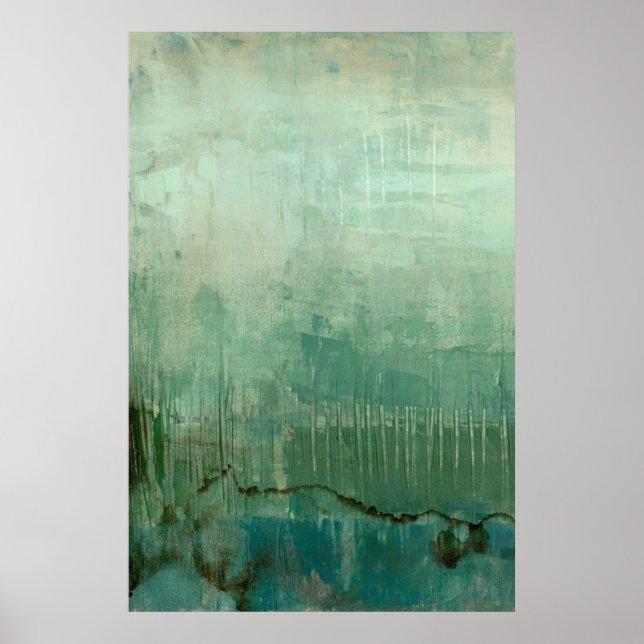 Poster Aquarelle verte contemporaine (Devant)
