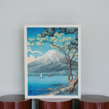 Aquarelle vintage Mont Fuji 1871-1945