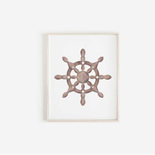 Poster aquarelle vintage Roue de mouton imprimé