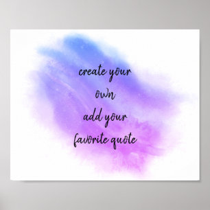 Poster aquarelle violet bleu ajouter un guillemet
