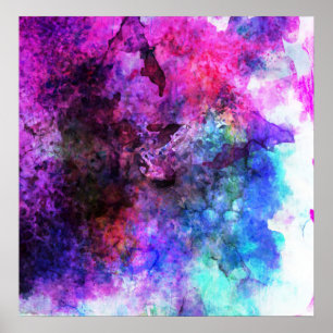 Poster Aquarelle violet fabuleuse Abstraite