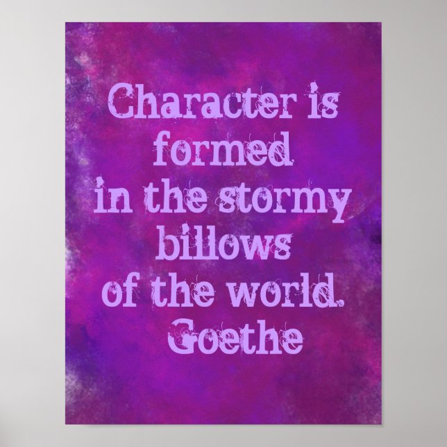 Poster Aquarelle violette avec devis (Devant)