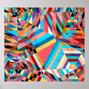 Poster Aquarelle vive : Arrière - plan Imaginaire Abstrai