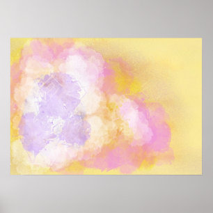 Poster Aquarelles Abstraites - Arrière - plan orange